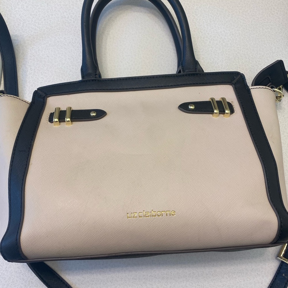 Liz Claiborne Tan and Black Satchel